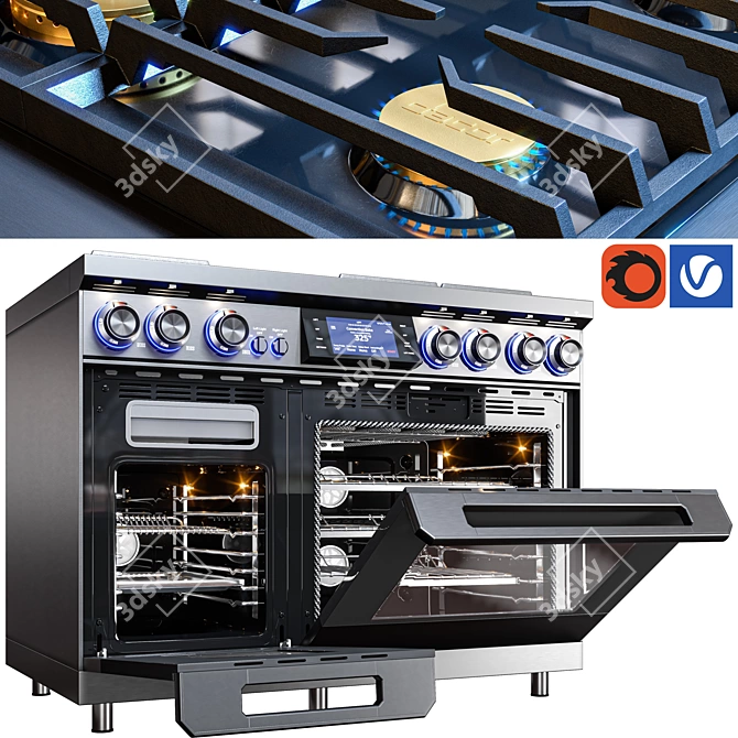 Dacor Dual-Fuel Range with Griddle 3D model image 2