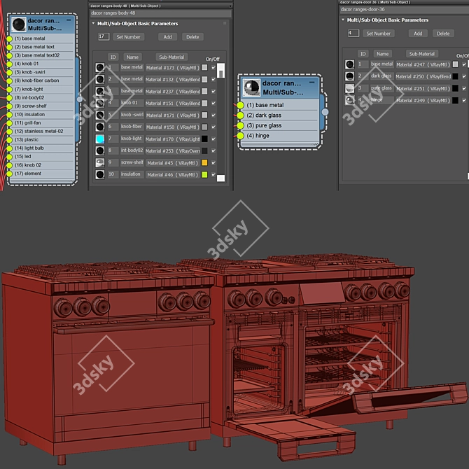 Dacor Dual-Fuel Range with Griddle 3D model image 7