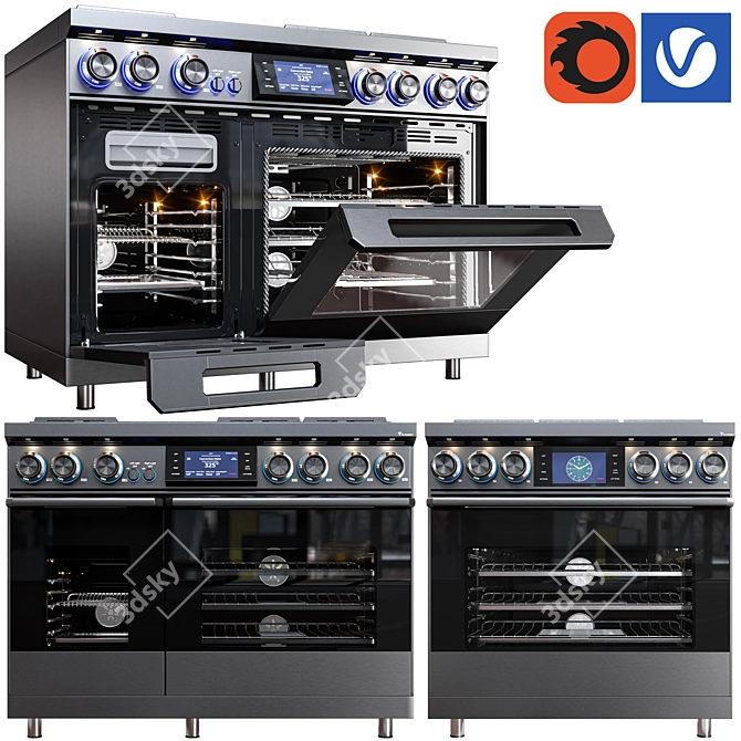 Dacor Dual-Fuel Range with Griddle 3D model image 8