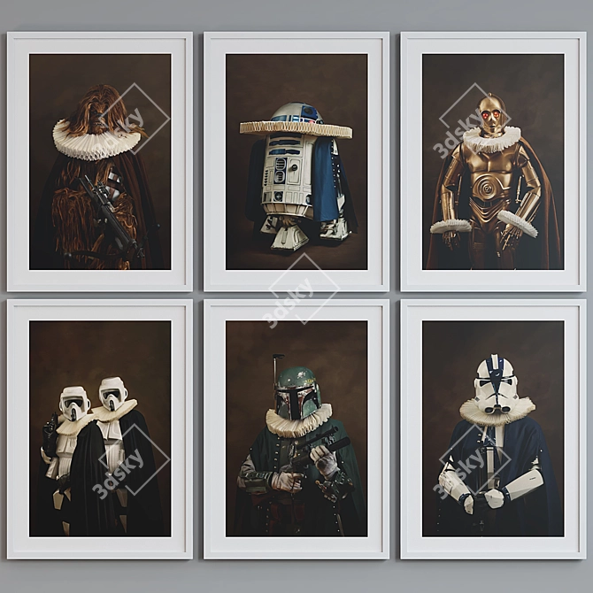 Star Wars Character Portrait Frame Set 3D model image 2