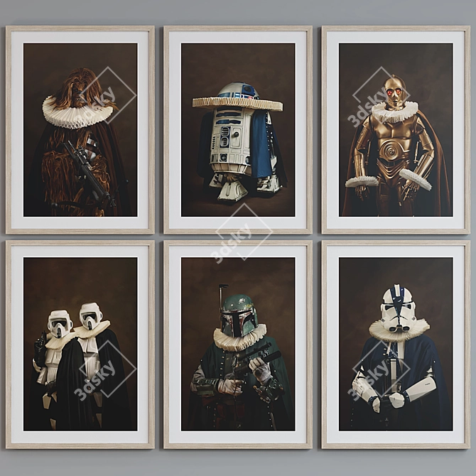 Star Wars Character Portrait Frame Set 3D model image 3