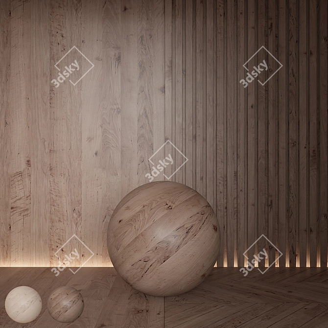 Seamless Wood Material 3D Models 3D model image 1