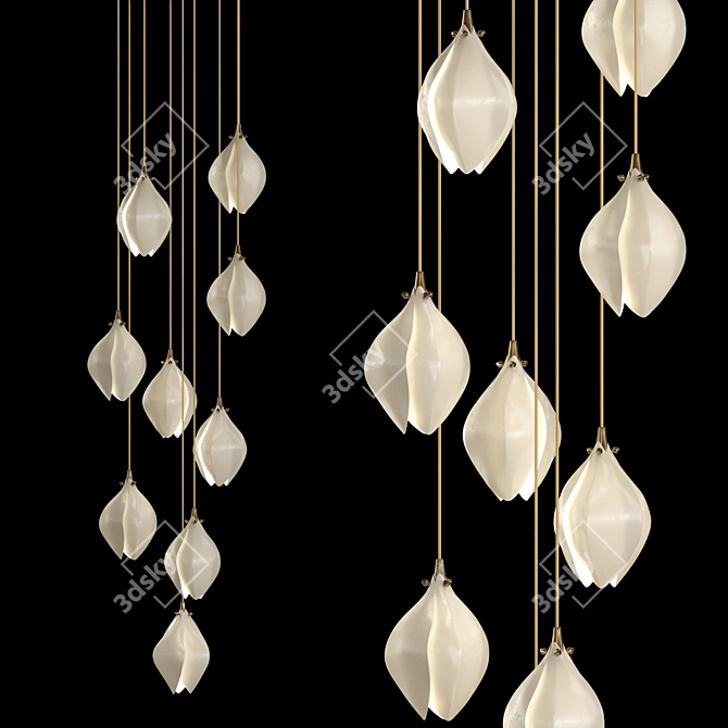 Elegant Ceramic Pendant Lamp 3D model image 1