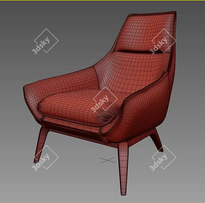 Luxury ERMES Armchair: Designer Style 3D model image 2