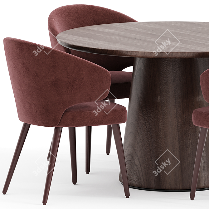 Modern Aston Dining Set Elegant 3D model image 2