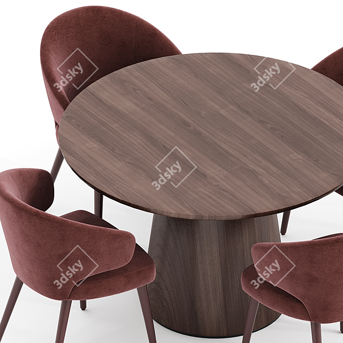 Modern Aston Dining Set Elegant 3D model image 3