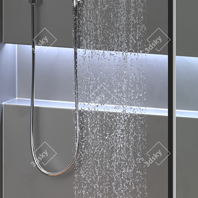 Black Shower Box - Sleek Design 3D model image 4