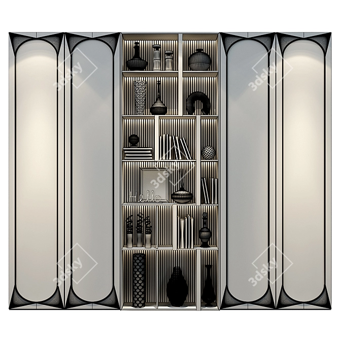 Custom Wardrobe Composition with Decor 3D model image 2