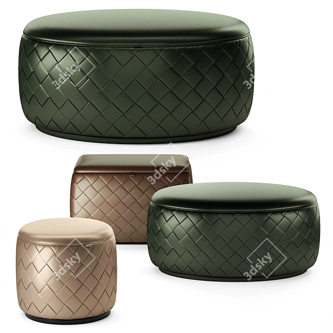 Luxury Grant Pouf by Poltrona Frau 3D model image 1