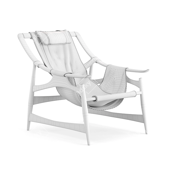 Vintage Brazilian Rocking Chair 3D model image 5