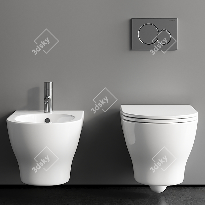 Speed Collection Wall-Hung Ceramic WC & Bidet 3D model image 4