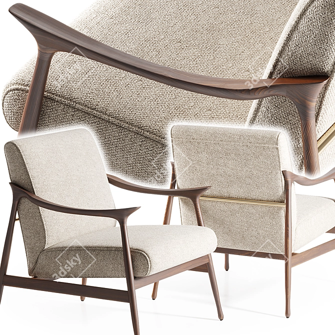 Sophisticated Vivi Armchair by Tosconova 3D model image 2