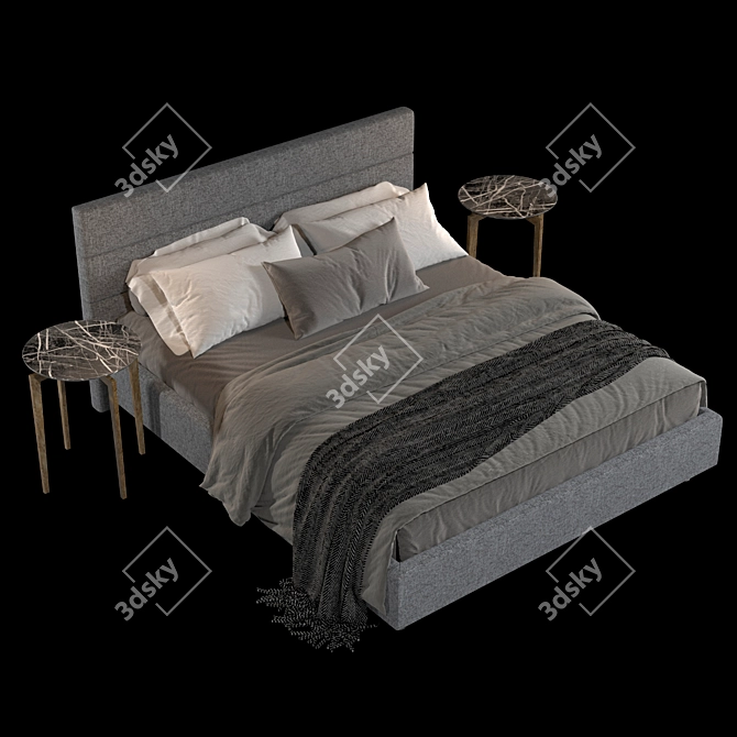 Elegant Minimalist Lema Bed 3D model image 2