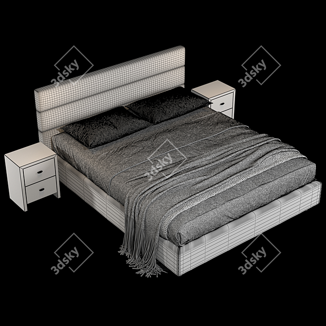 Elegant Minimalist Lema Bed 3D model image 4