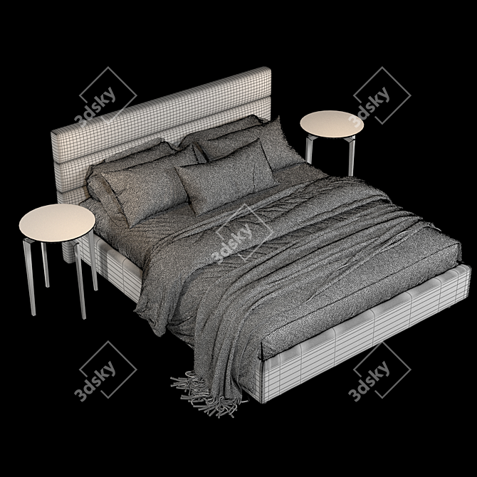 Elegant Minimalist Lema Bed 3D model image 5