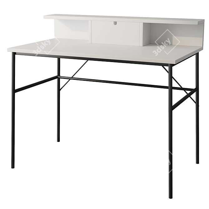 Title: Modern Pascal White&Blaсk Desk 3D model image 1