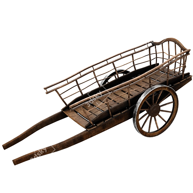 Vintage Broadcasting Equipment Cart 3D model image 1