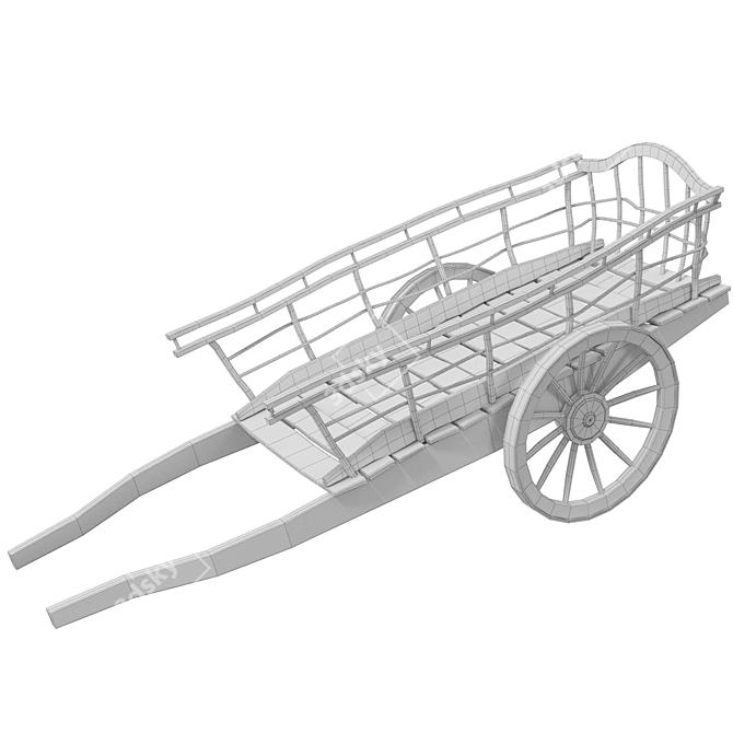 Vintage Broadcasting Equipment Cart 3D model image 2