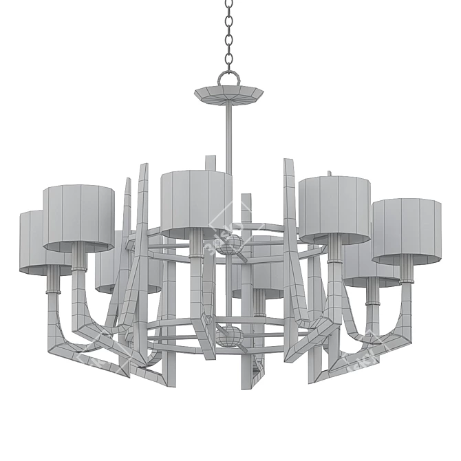 Elegant Umberto Chandelier 3D model image 2