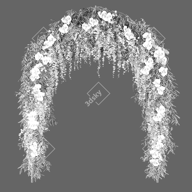 Elegant Wedding Arch Decoration Stand 3D model image 3