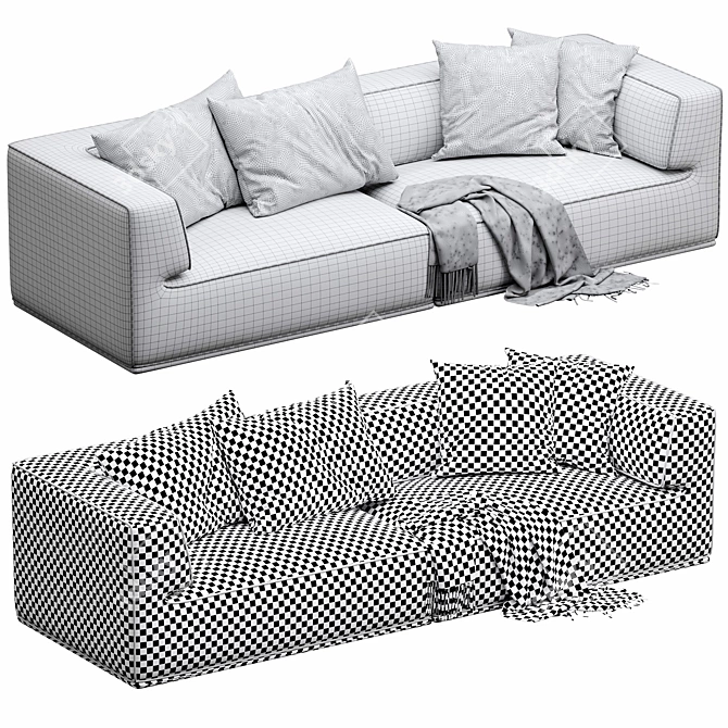 Modern Flexform Perry Sofa Model 3D model image 5