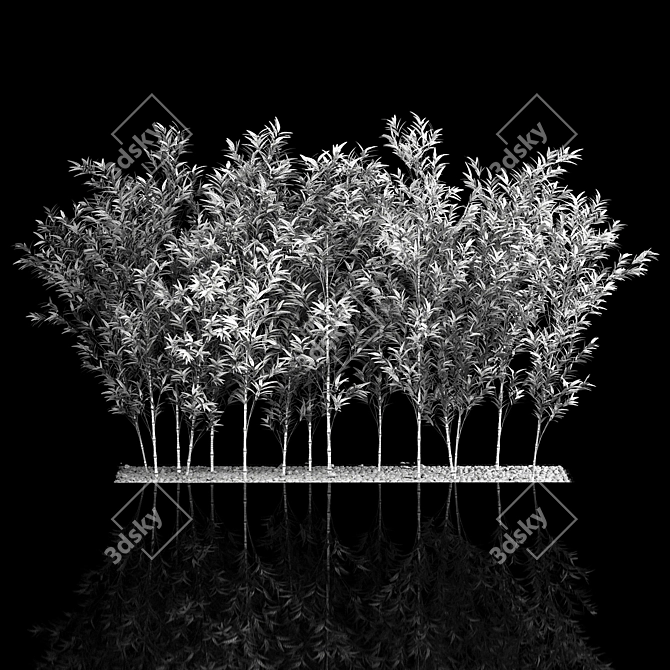 Tropical Bamboo Cluster Garden Decor 3D model image 7