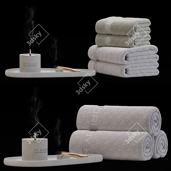 Kaori Towels & Meditation Set 3D model image 1