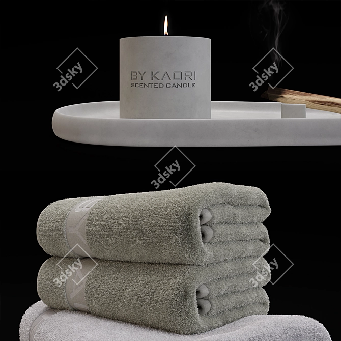 Kaori Towels & Meditation Set 3D model image 2