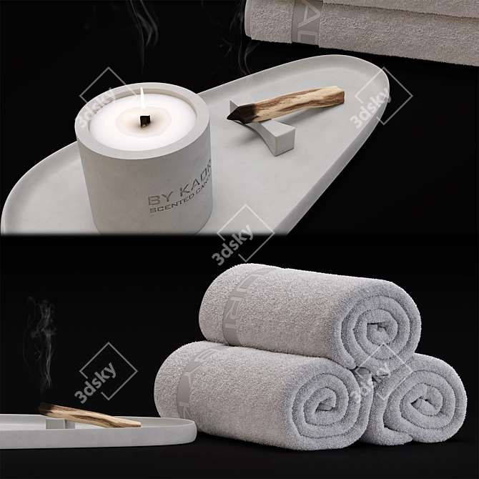 Kaori Towels & Meditation Set 3D model image 3