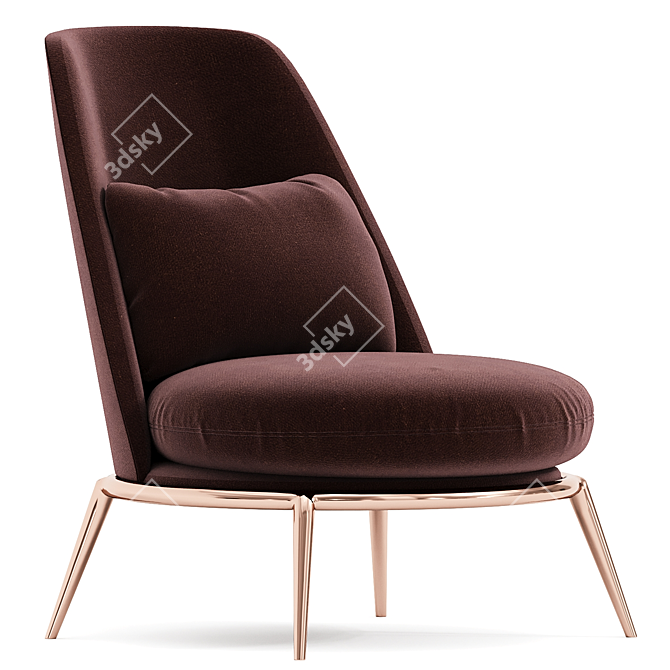 Elegant Cantori Fabric Armchair 3D model image 1