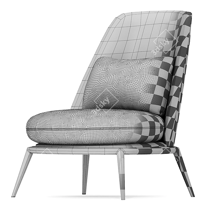 Elegant Cantori Fabric Armchair 3D model image 3