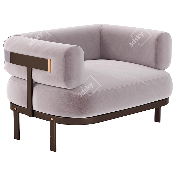 Luxury Contemporary Belt Baxter Armchair 3D model image 1