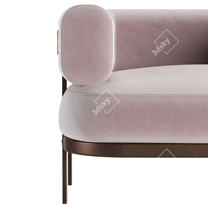 Luxury Contemporary Belt Baxter Armchair 3D model image 2