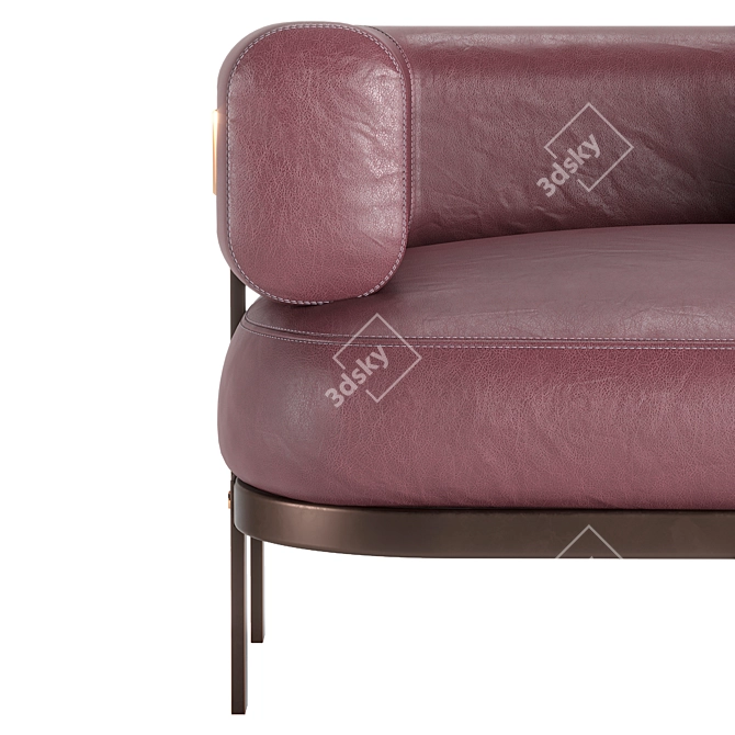 Luxury Contemporary Belt Baxter Armchair 3D model image 3