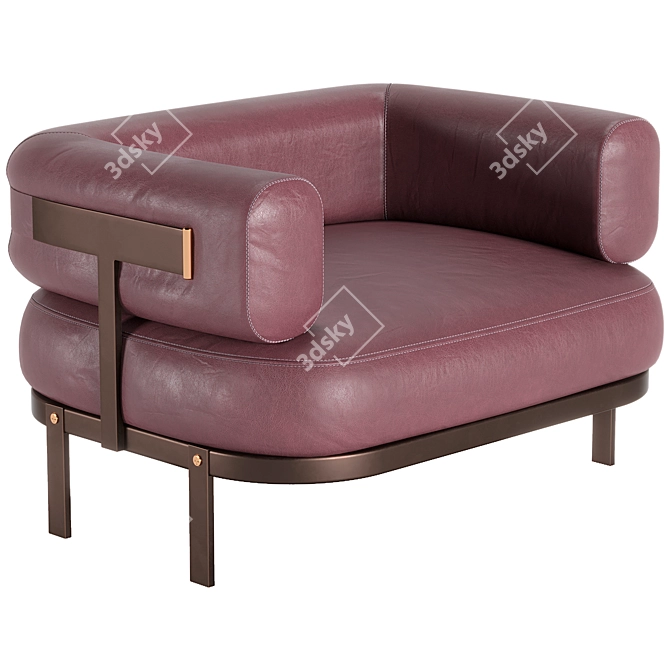 Luxury Contemporary Belt Baxter Armchair 3D model image 4