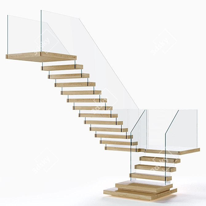 Aqua Step Floating Ladder 3D model image 1