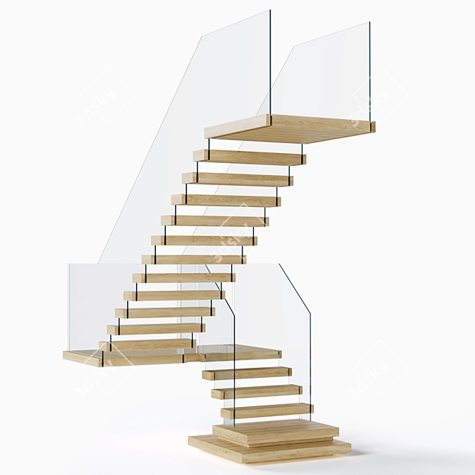 Aqua Step Floating Ladder 3D model image 2