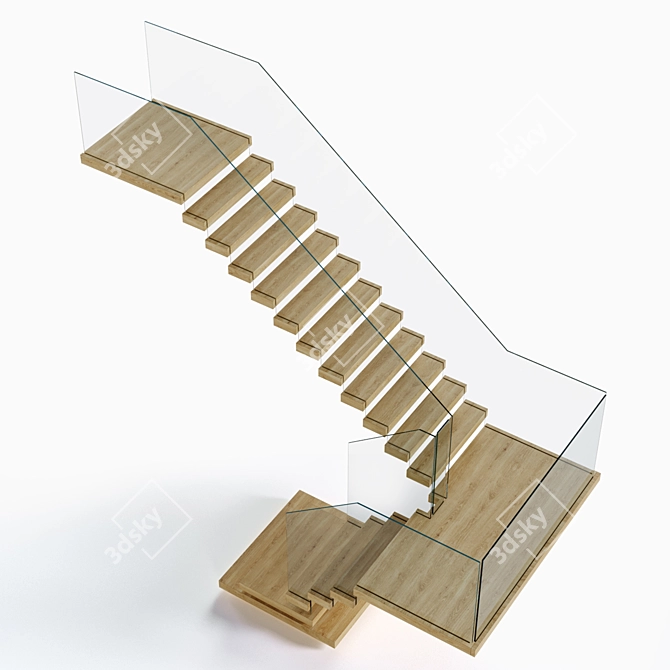 Aqua Step Floating Ladder 3D model image 4