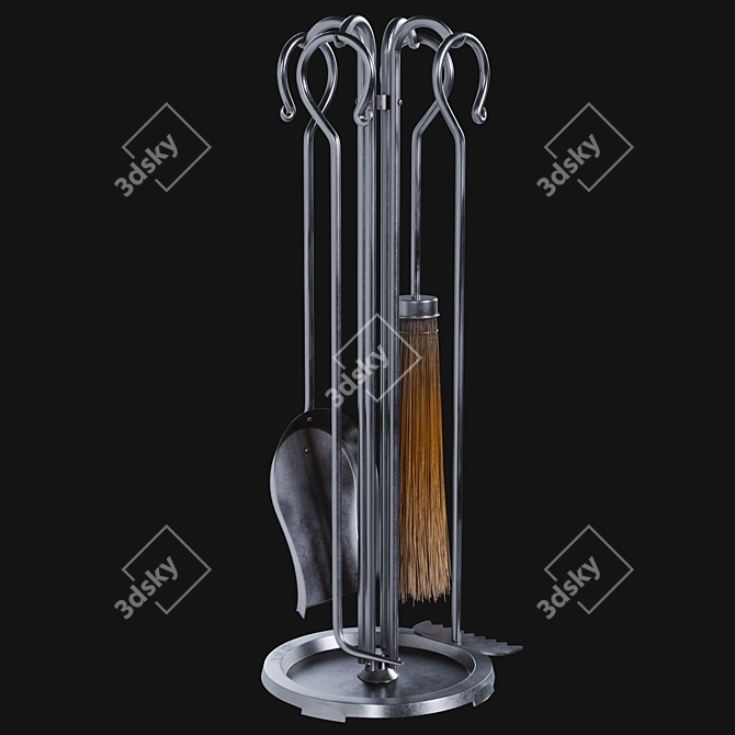 Mediterranean-Style Fireplace Set 3D model image 5