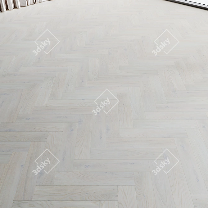 Crystal White Wood Flooring Set 3D model image 5