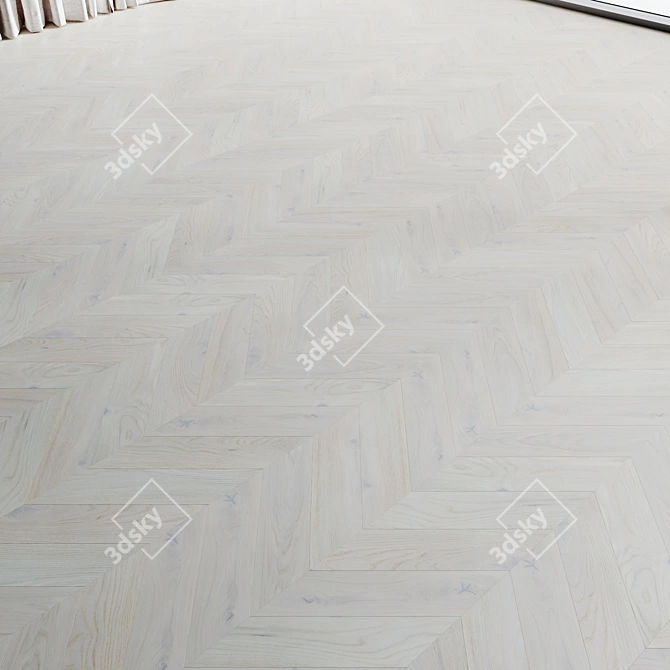 Crystal White Wood Flooring Set 3D model image 6