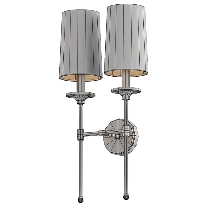 Elegant Emily Rubbed Wall Sconce 3D model image 2