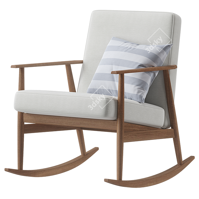 Modern Fox Rocking Chair 3D Model 3D model image 2