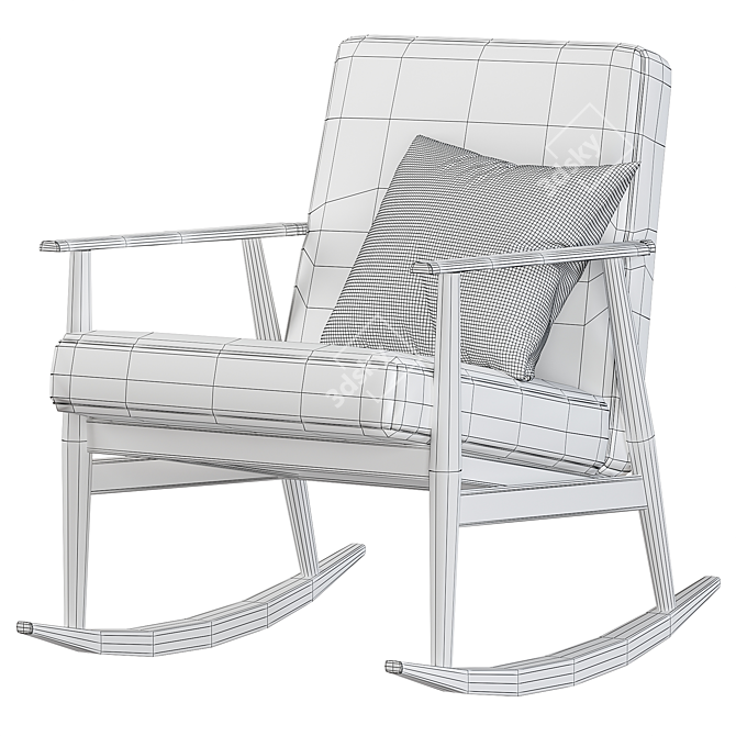 Modern Fox Rocking Chair 3D Model 3D model image 5