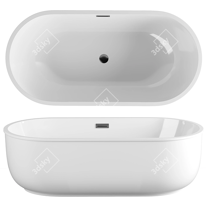 Luxury Acrylic BelBagno Tub 170x80 3D model image 1