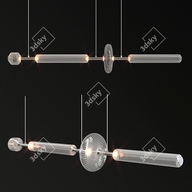 Modern Illuminated Cipher Pendant Light 3D model image 2