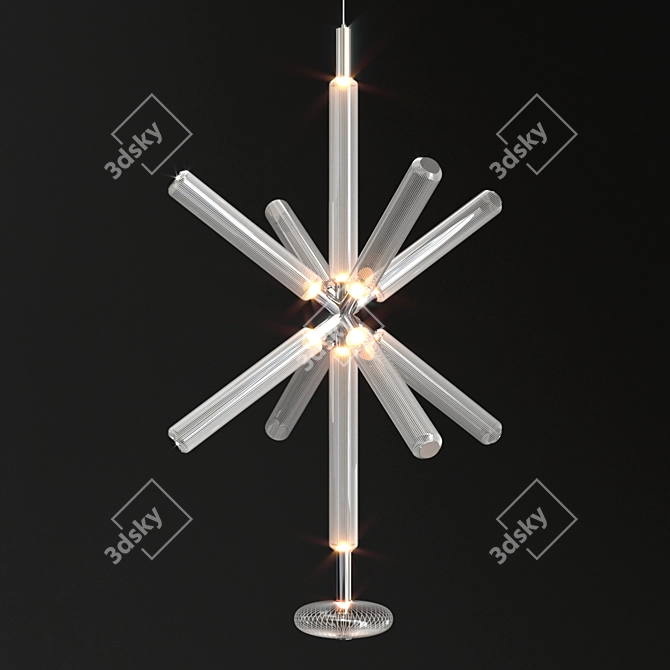 Modern Illuminated Cipher Pendant Light 3D model image 3