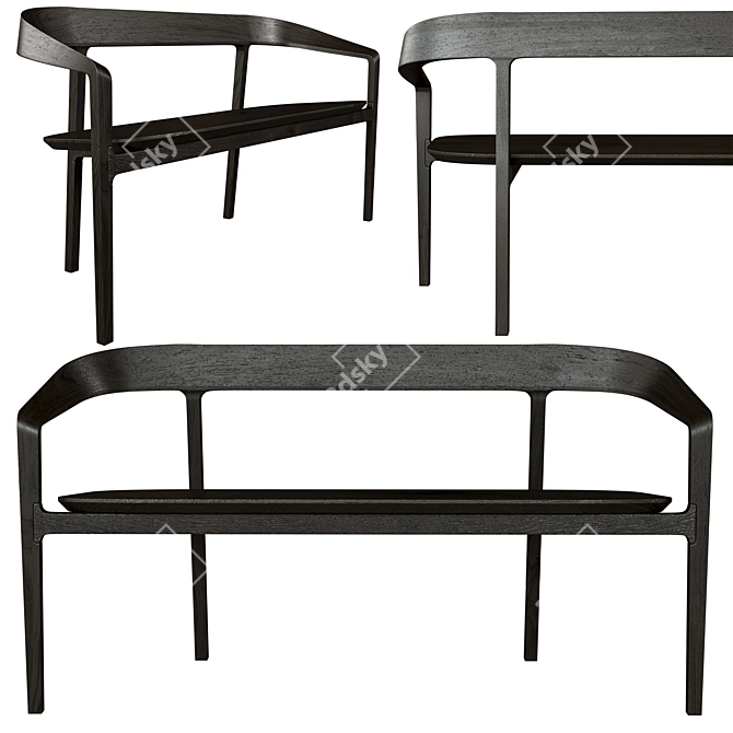 Elegant Bow Bench for Seating 3D model image 1