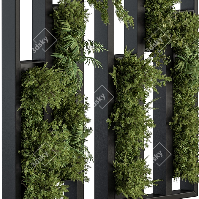 Title: Botanical Green Wall Divider 3D model image 3