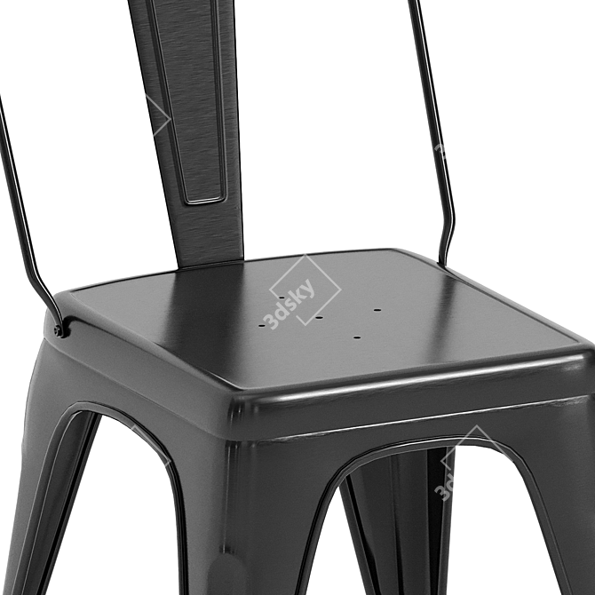 Modern Stackable Black Metal Dining Chairs 3D model image 2